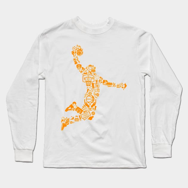 Basketball Shooter Long Sleeve T-Shirt by Art-Man